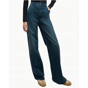 Veronica Beard Taylor High Rise Wide Leg Jeans Northern Lights Indigo Blue 26